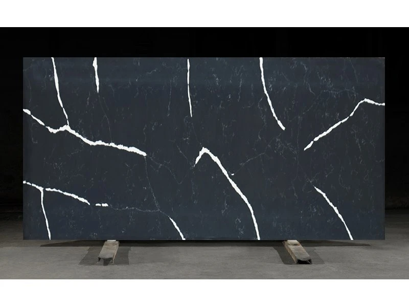 Black Marble Lihat Batu Kuarz Dengan Pembuluh Besar