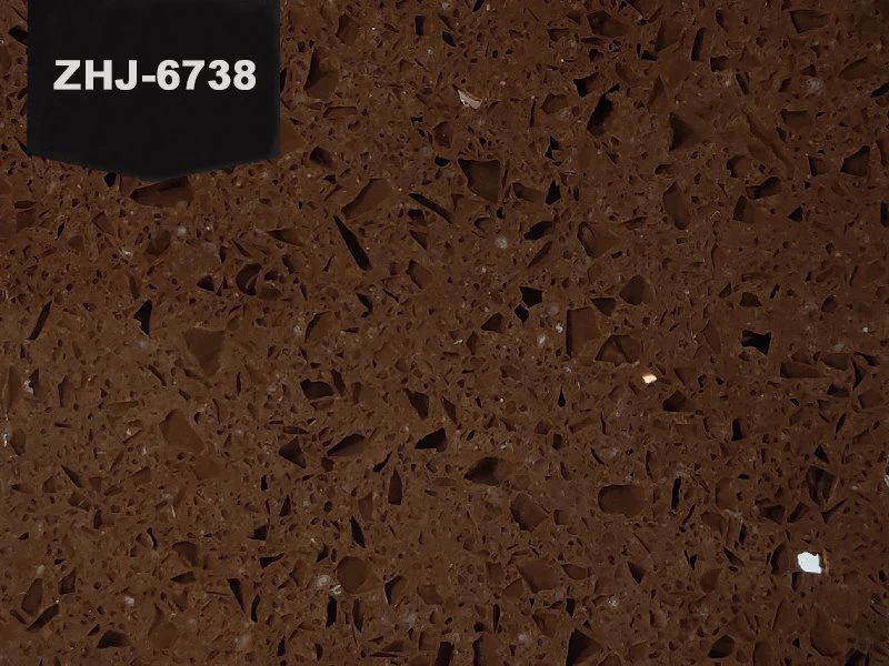 Kopi Brown Quartz Stone Papak dengan Sparkle